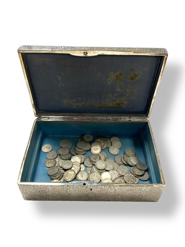 Lot 272 - A continental metalware jewellery box, stamped...