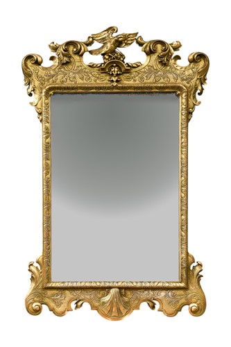 Lot 464 - A George II style gilt framed wall mirror, late 19th century