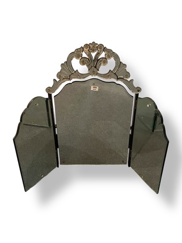 Lot 635 - A Venetian triptych dressing table mirror, early 20th century