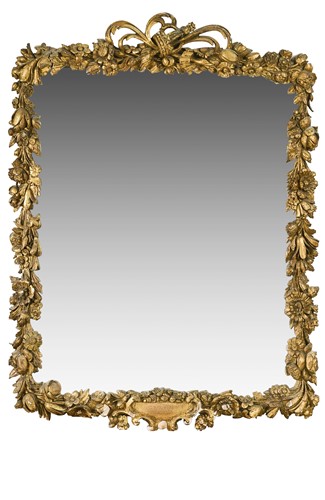 Lot 502 - A Victorian carved giltwood and gesso wall mirror