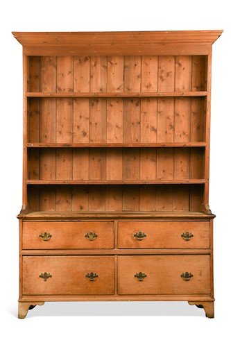 Lot 361 - A pine farmhouse dresser, 19th century and later