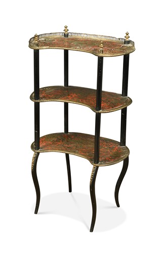 Lot 511 - A French ebonised and boulle work etagere, 19th century