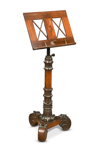 Lot 727 - An early Victorian rosewood music stand