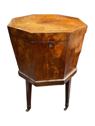 Lot 581 - A George III octagonal mahogany wine cooler,...