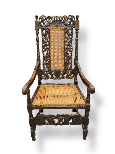 Lot 667 - A 19th century Carolean style carved...