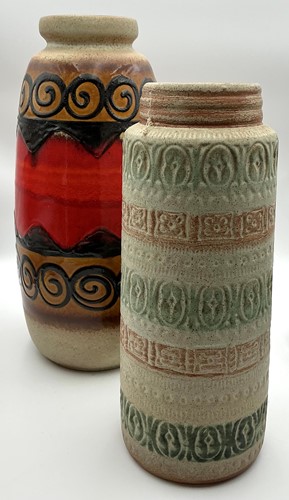 Lot 70 - Two large vases decorated with abstract...