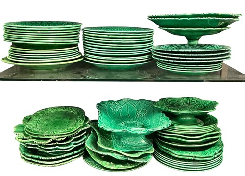 Lot 98 - A 19th century Wedgwood green glazed pottery...