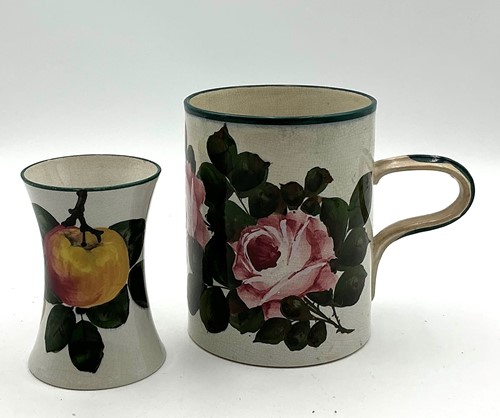 Lot 9 - A Wemyss cabbage rose tankard 15cm high and a...