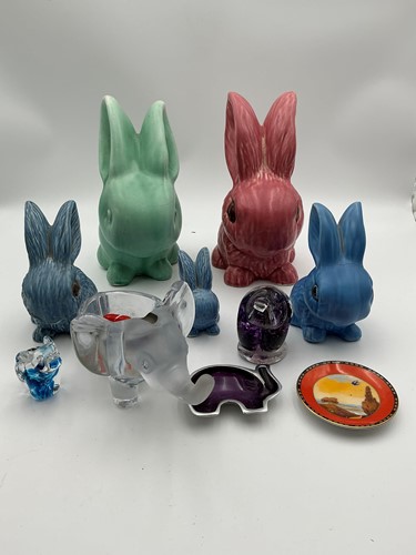 Lot 80 - A group or colony of colourful ceramic rabbits...