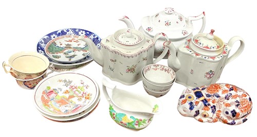 Lot 103 - Two floral decorated 19th century Newhall...