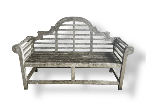 Lot 717 - A Lutyens style teak garden bench 105 x 165 x...