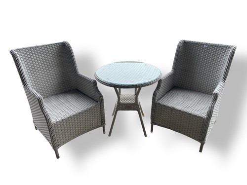 Lot 718 - A pair of white painted rattan patio armchairs...