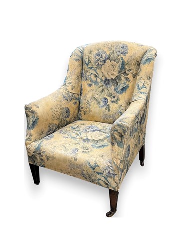 Lot 559 - Late Victorian lounging chair with high back,...