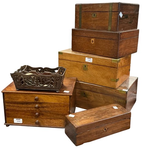 Lot 115 - 19th century boxes, a brass bound mahogany...