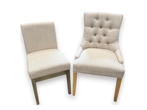 Lot 550 - Two modern upholstered chairs, one with deep...