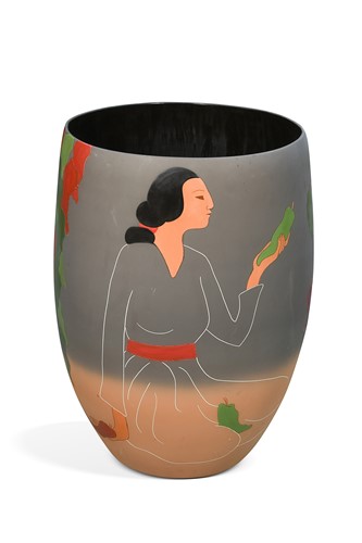 Lot 141 - Rudolph Carl Gorman (1931-2005), a large pottery vase