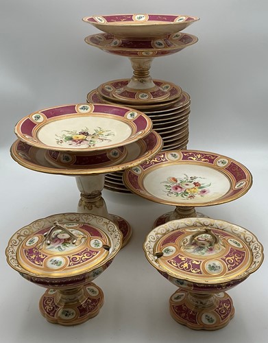 Lot 94 - A Victorian porcelain dessert service, with...