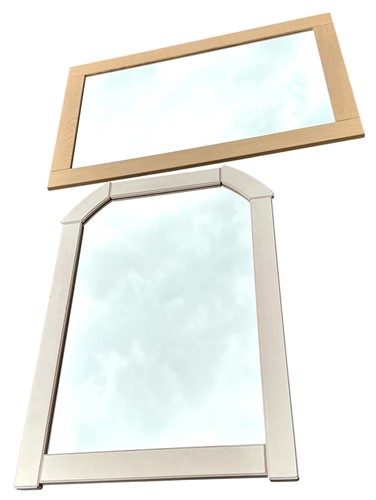 Lot 683 - Two modern mirrors, one in limed oak frame, 70...