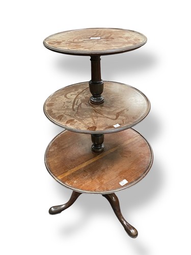 Lot 612 - A 19th century mahogany two tier dumb waiter,...