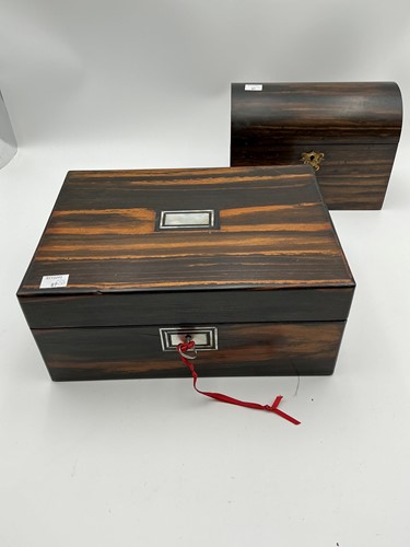 Lot 183 - A coromandel stationery box and a coromandel...