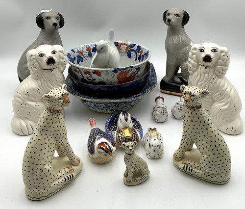 Lot 118 - A group of amusing ceramic animals including a...