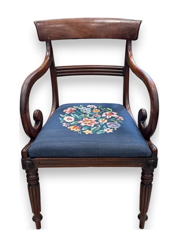Lot 566 - 19th century mahogany carver chair or desk...