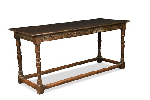 Lot 371 - An oak refectory dining table, early 18th century and later