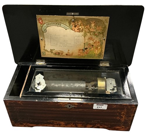 Lot 217 - A 19th century Swiss music box