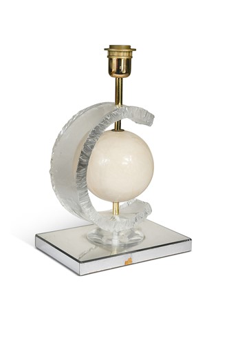 Lot 219 - Maville Interiors, a lucite and faux marble table lamp