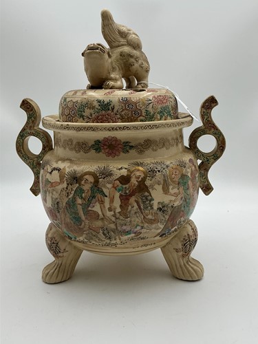 Lot 136 - A Japanese two-handled Koro, 34cm high