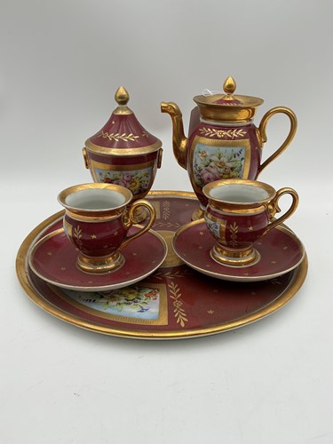 Lot 131 - A Paris porcelain tete-a-tete service, the...