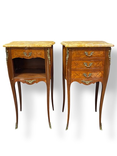 Lot 544 - Pair of 20th century French style bedside...