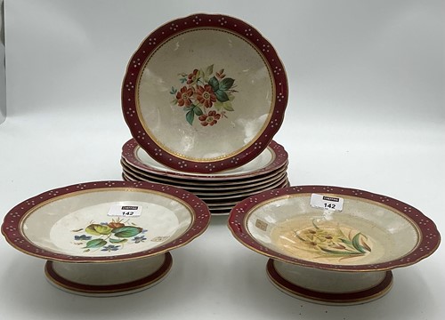 Lot 142 - A 19th century continental porcelain dessert...