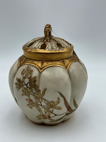 Lot 130 - A Royal Worcester pot pourri vase and cover,...