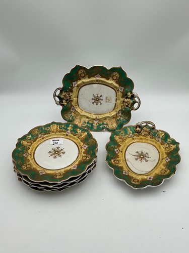 Lot 162 - A 19th century part dessert service, with...