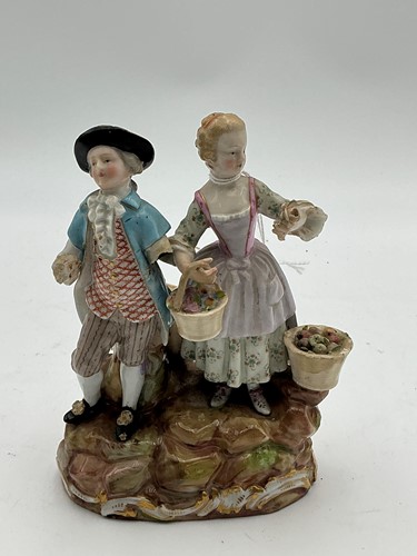 Lot 165 - A 19th century Meissen figure of a courting...