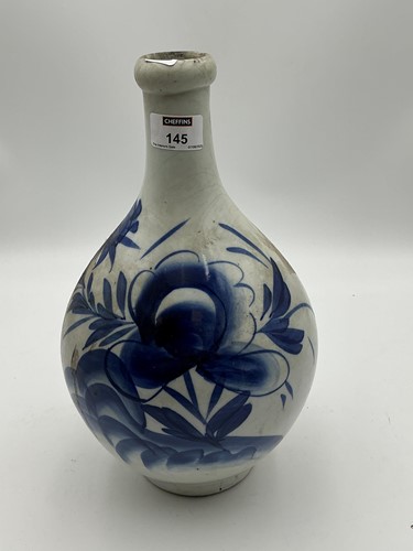 Lot 145 - A Korean blue and white bottle vase, 34cm high