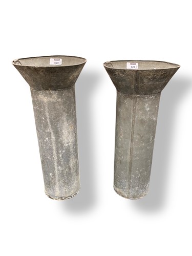 Lot 628 - A pair of antique zinc florist's buckets with...