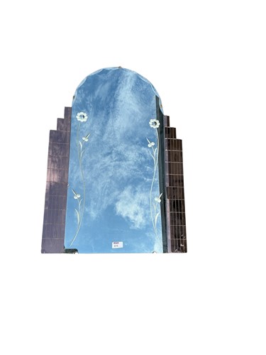 Lot 615 - Art Deco style wall mirror, the arched top...
