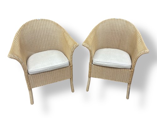 Lot 707 - Pair Eastward Lloyd Loom garden or...