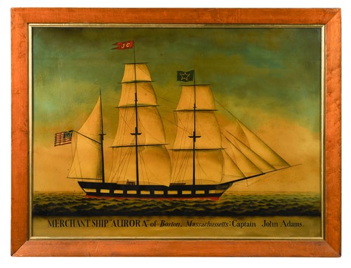 Lot 335 - Two reproduction reverse glass paintings