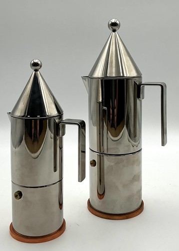Lot 304 - Two Alessi 'La Conica' espresso coffee pots,...