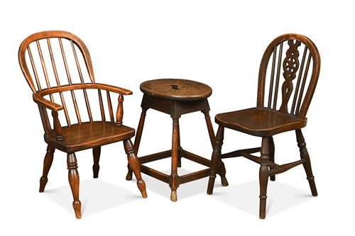 Lot 400 - Two child's Windsor chairs, late 19th or early 20th century
