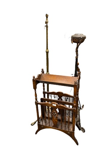 Lot 552 - A late Victorian brass adjustable standard...