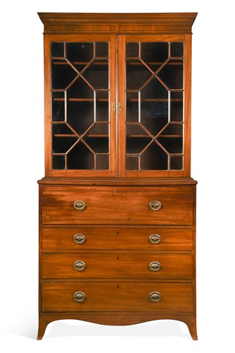 Lot 500 - A Regency mahogany secretaire bookcase
