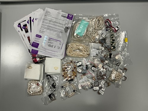 Lot 336 - A collection of mostly sapphire and pearl...