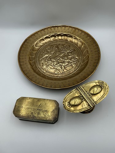 Lot 24 - A brass alms dish, probably 17th century...
