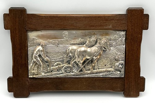 Lot 139 - A Continental pewter relief plaque depicting a...