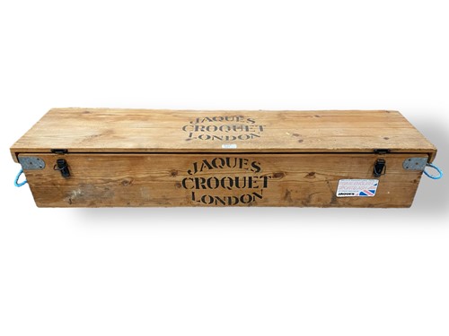Lot 549 - A Jacques croquet set in a wooden case, to...