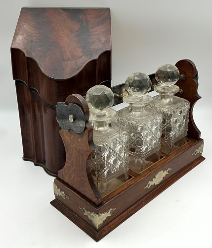 Lot 145 - A George III mahogany knife box (AF) together...